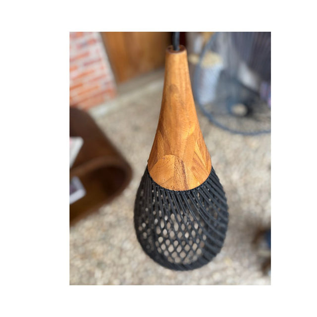 LÁMPARA TEJIDA NEGRA