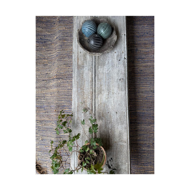 ALFOMBRA DE YUTE AZUL