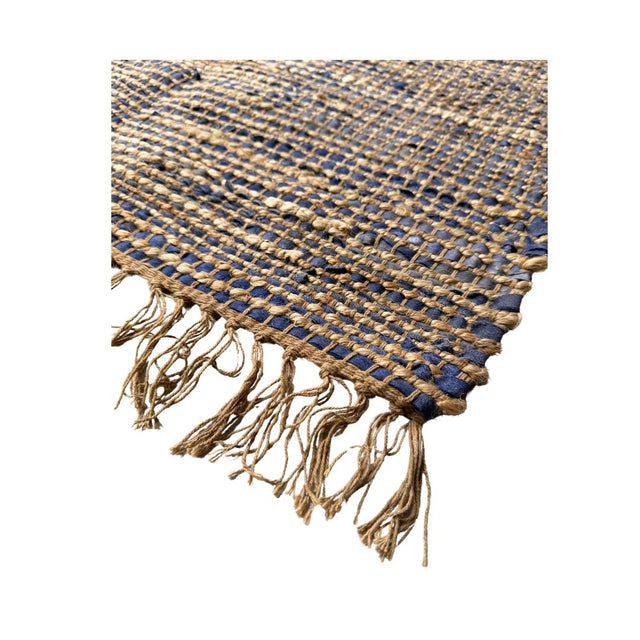 ALFOMBRA DE YUTE AZUL