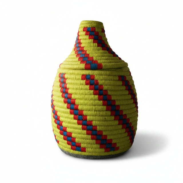 BOMBONERA DECORATIVA DE HILO MULTICOLOR