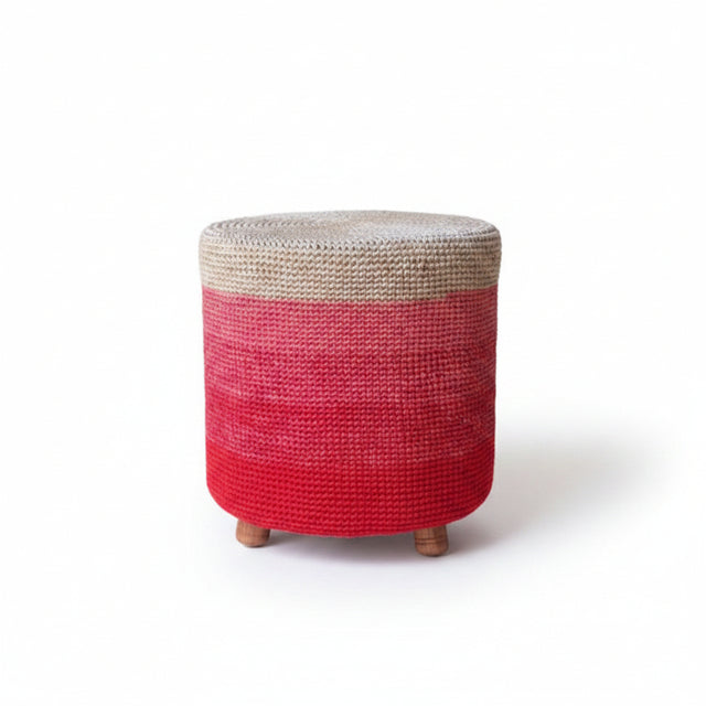 PUFF CIRCULAR EN DEGRADE DE ROJOS