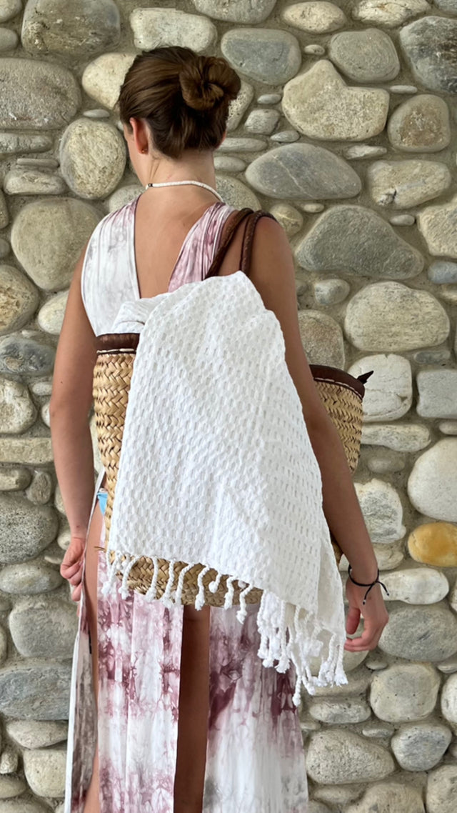 TOALLA DE PLAYA OLA BLANCO