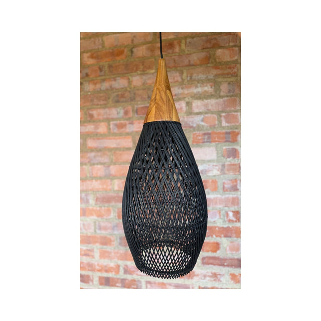 LÁMPARA TEJIDA NEGRA