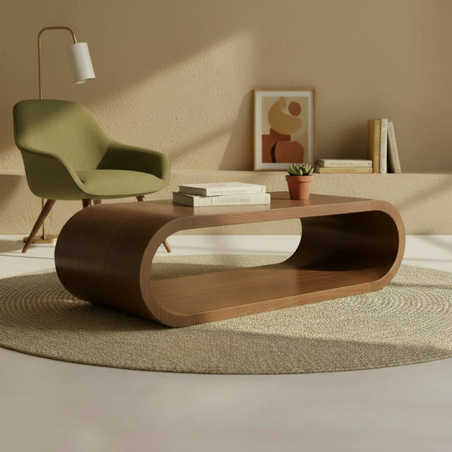 MESA DE MADERA CURVA