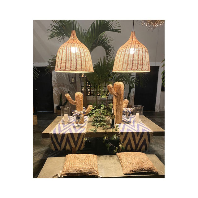 LAMPARA DE RATAN NATURAL