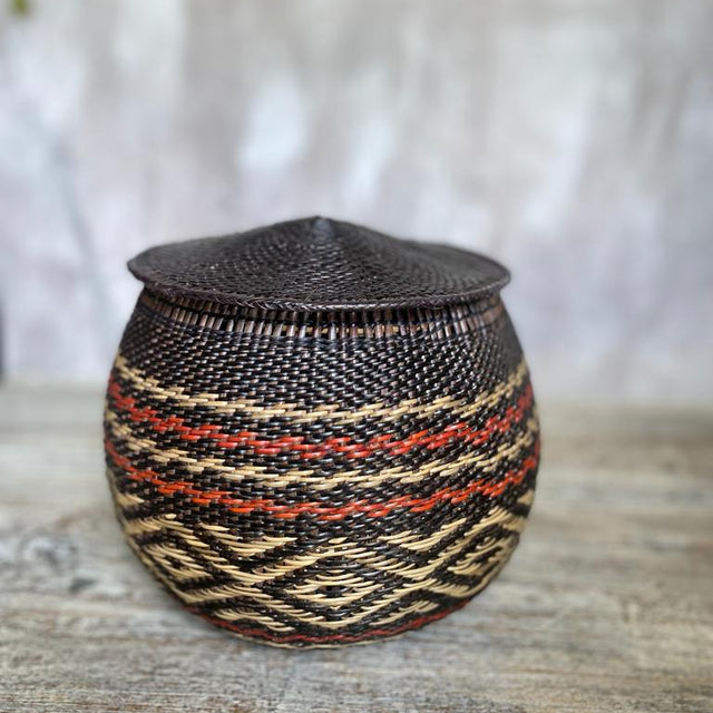 CESTA BANIWA NEGRO/CRUDO/ROJO