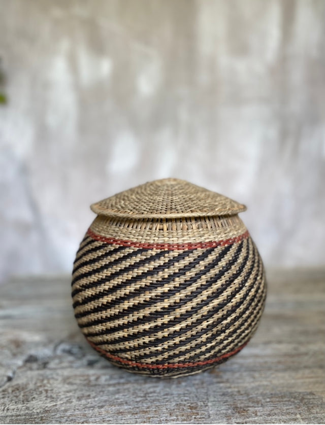 CESTA BANIWA NEGRO/CRUDO/ROJO