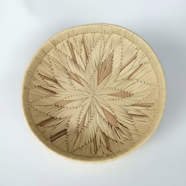CESTA GUAJIRA FLOR CON DETALLES EN MORADO