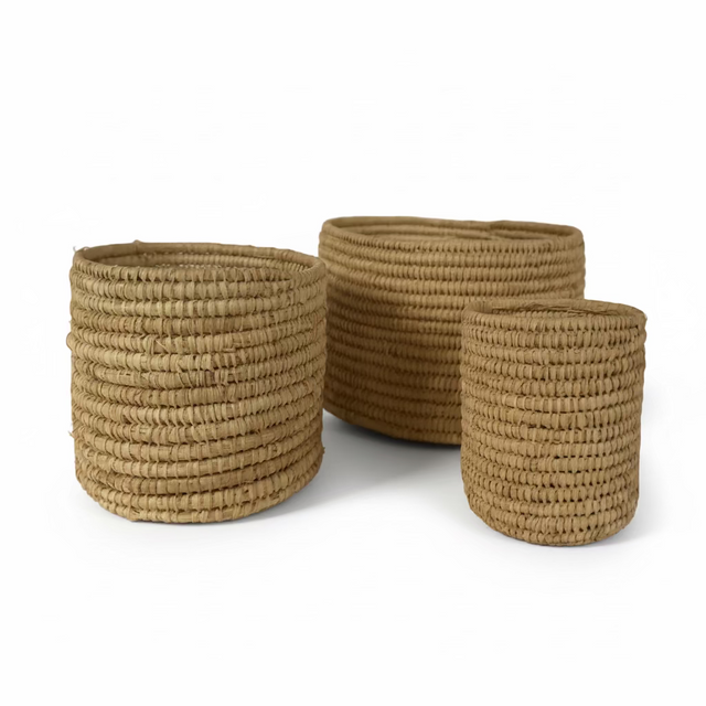 CESTO 3 PIEZAS MINI RENDONDA RAFIA CP