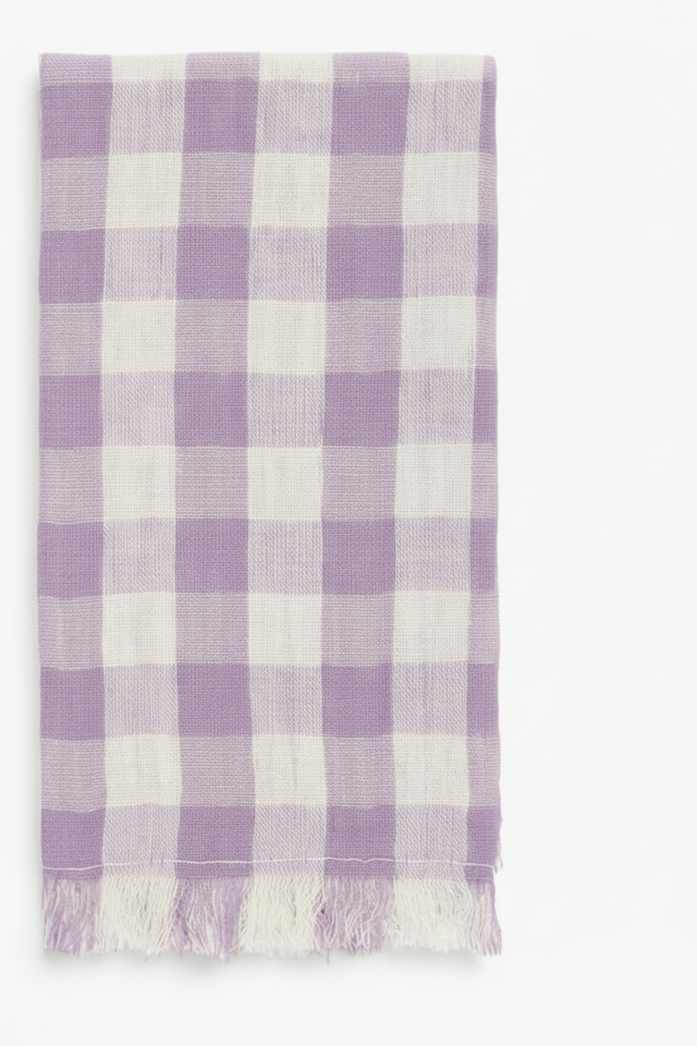 SERVILLETA OSLO A CUADROS LILA/BLANCO (SET DE 4 UNIDADES)