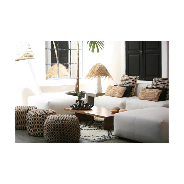 PUFF REDONDO FIESTA YUTE/NEGRO