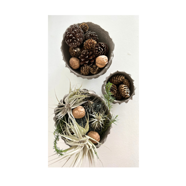 TRIO DE BASES DE ARCILLA GRIS