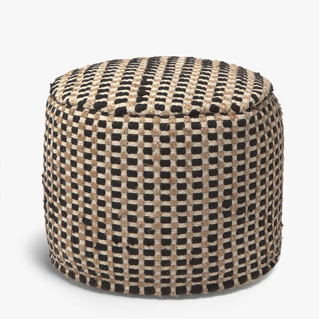 PUFF REDONDO FIESTA YUTE/NEGRO