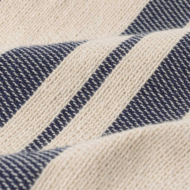 JUAREZ DARK BLUE/CRUDE STRIPED BEDSPREAD LARGE