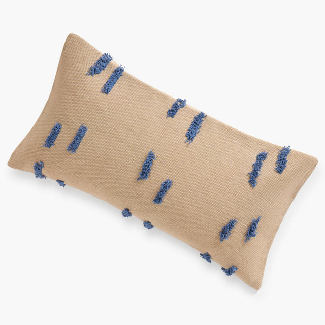 COJIN PISCO RECTANGULAR BEIGE/AZUL