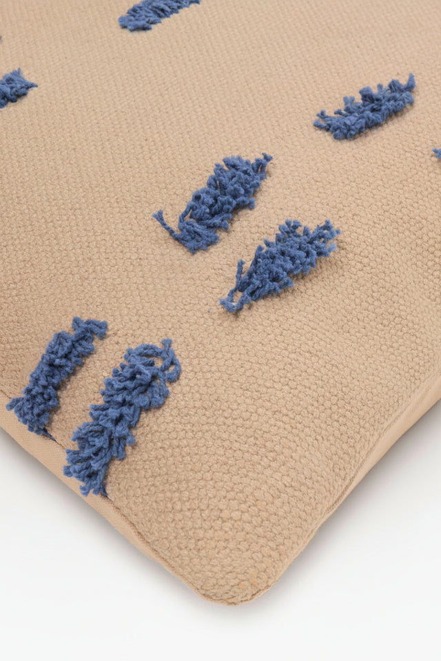 COJIN PISCO RECTANGULAR BEIGE/AZUL