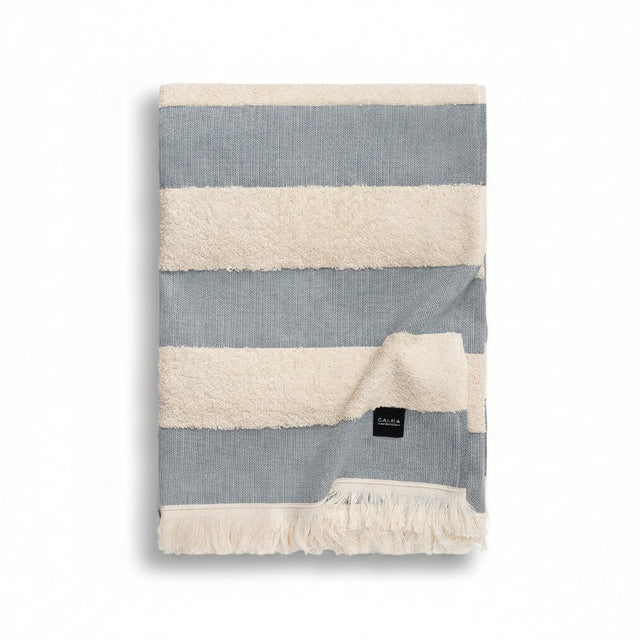 TOALLA DE PLAYA TERME LINEAS AZUL/BEIGE