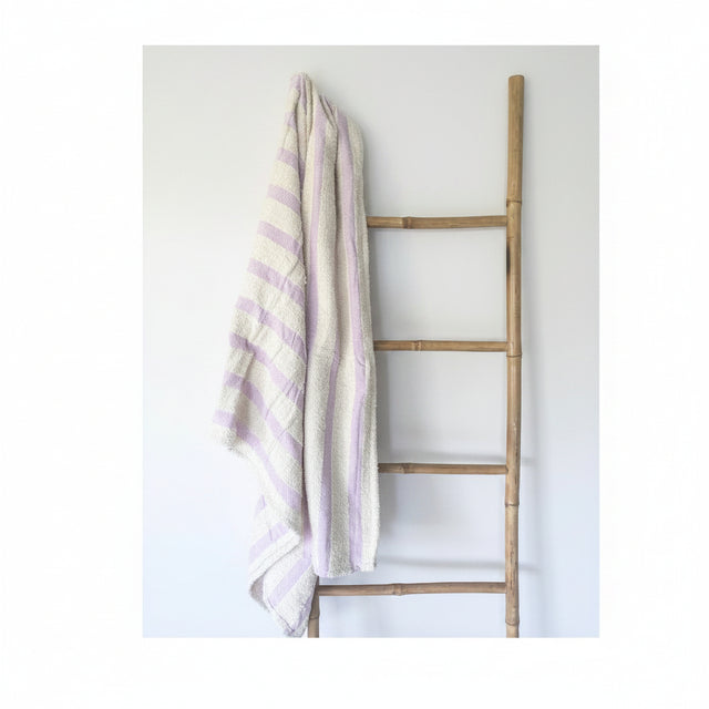TOALLA DE PLAYA VITA LINEAS LILA/BEIGE