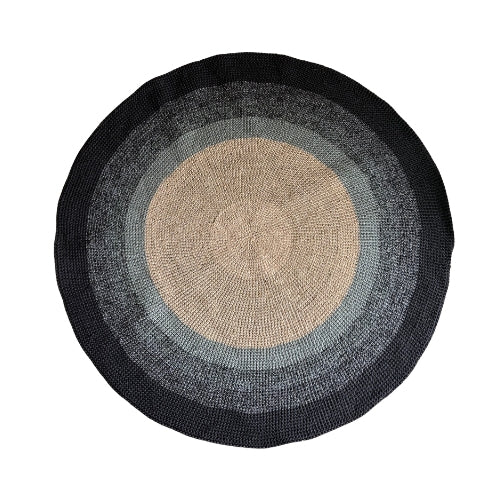 ALFOMBRA DE FIQUE EN DEGRADE  NATURAL A NEGRO