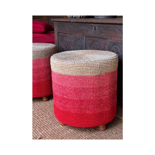 PUFF CIRCULAR EN DEGRADE DE ROJOS