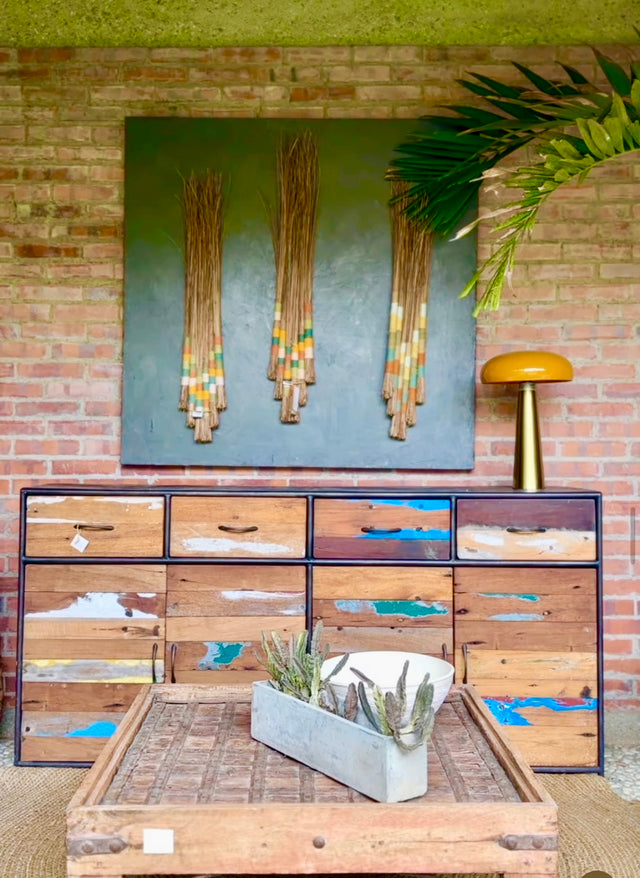 DECORACIÓN DE PARED DE FIBRAS NATURALES