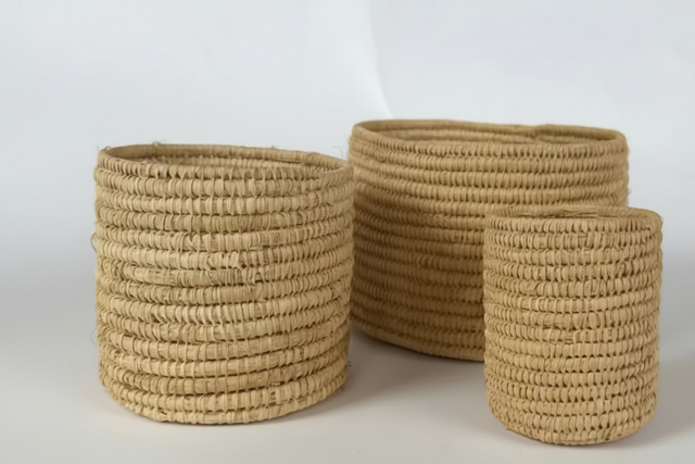 CESTO 3 PIEZAS MINI RENDONDA RAFIA CP