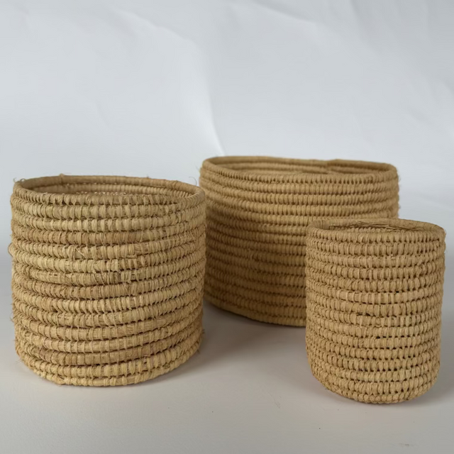 CESTO 3 PIEZAS MINI RENDONDA RAFIA CP