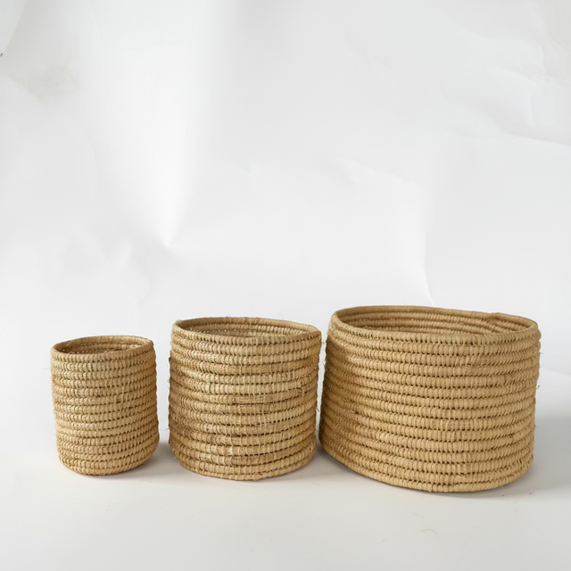 CESTO 3 PIEZAS MINI RENDONDA RAFIA CP
